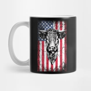 Patriotic Cow American Flag Mug